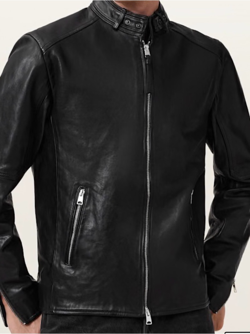 All Saints Cora Black Leather Motorcycle Jacket